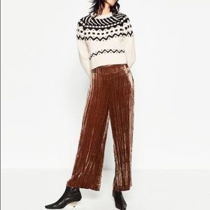 💓ZARA CRUSHED VELVET CULOTTES💓